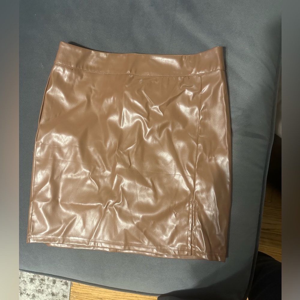 Faux Leather Skirt